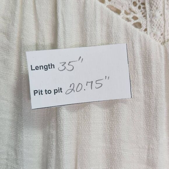 J. Gee Cream Boho Mini Dress NWT Size Large Ivory Lace Shift Style Boho Dress - Picture 14 of 14